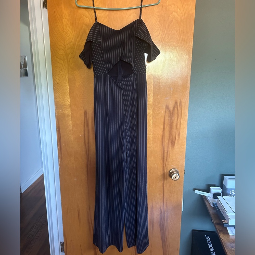 Forever 21 Navy Stripped Jumpsuit